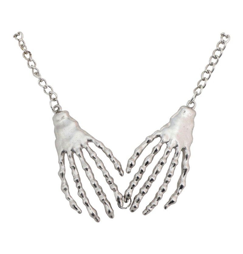 Skelet Hænder Halskæde Sølv | Skelet Halskæder - Smykker - Temashop