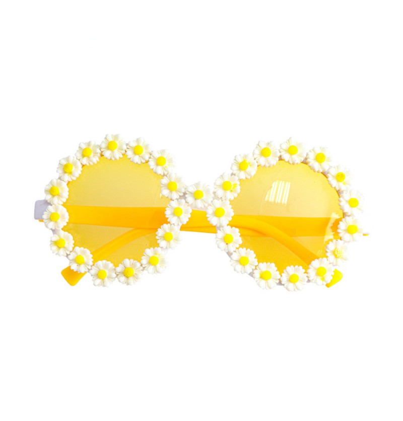 Hippie Daisy Solbriller Gul | 60'erne Hippie Briller - Hovedtilbehør - Temashop