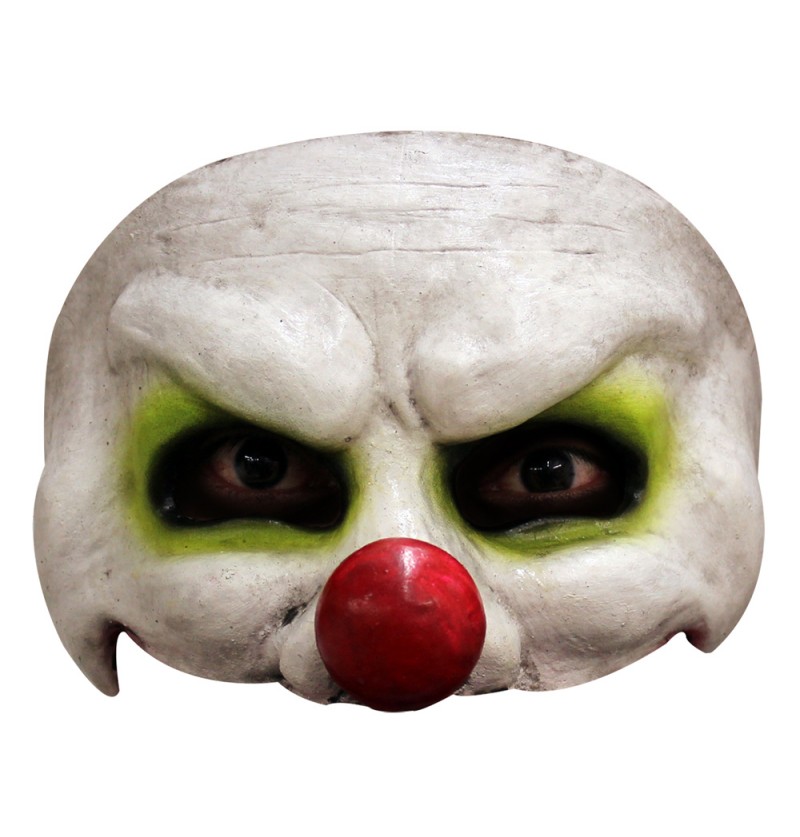 Horror Klovn Halvmaske Grøn | Horror Clown Maske - Hovedtilbehør - Temashop