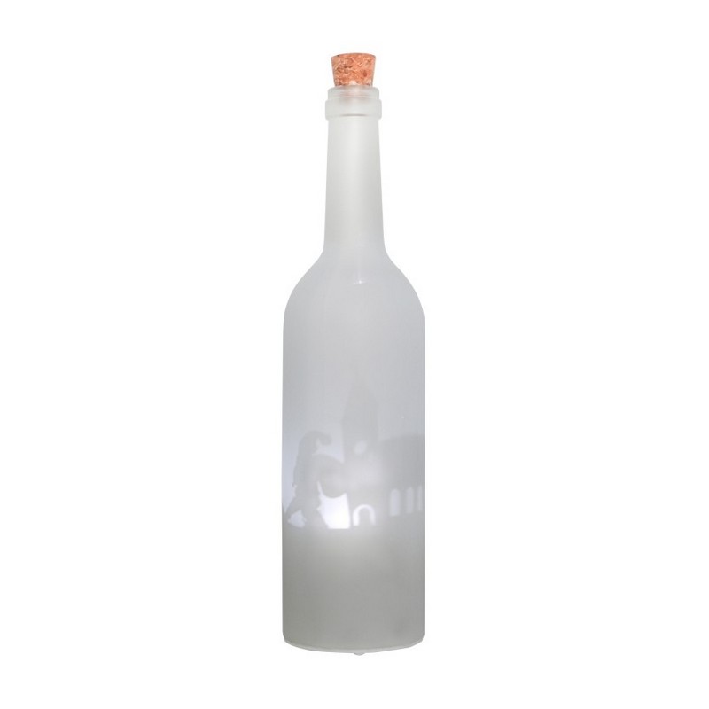 LED Flaske Med Bevægende Julemand - 1 stk (7 x 30 cm) - Temashop