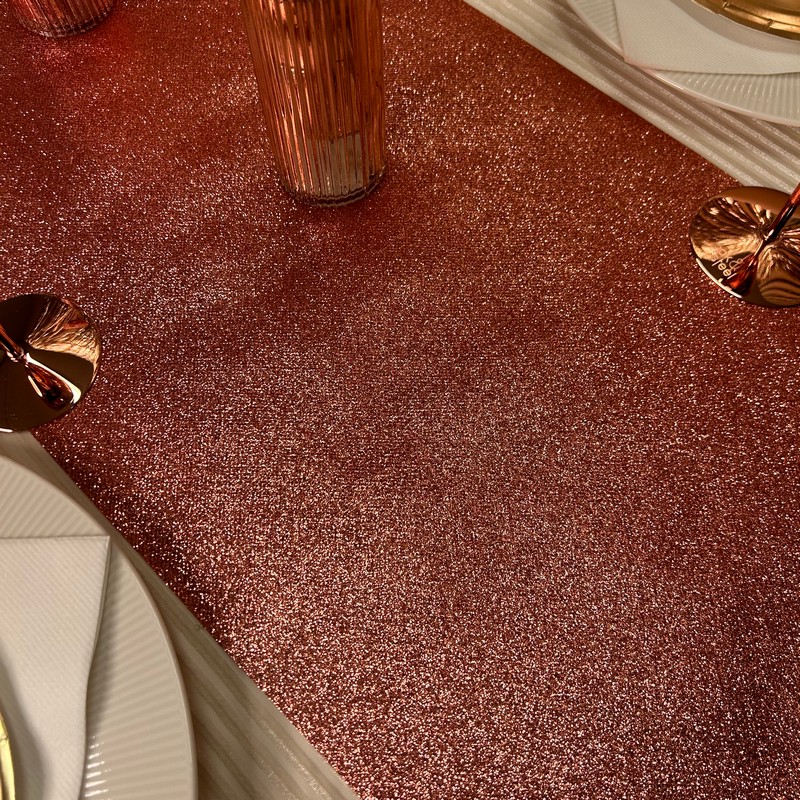 Glitter Premium Bordløber Rosaguld