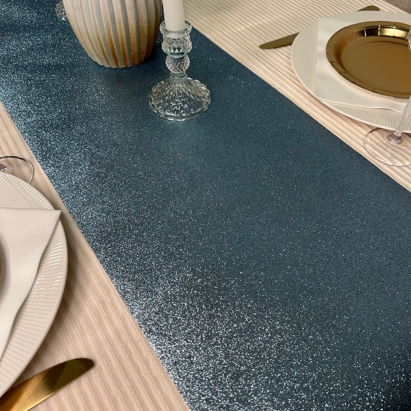 Glitter Premium Bordløber Polarblå