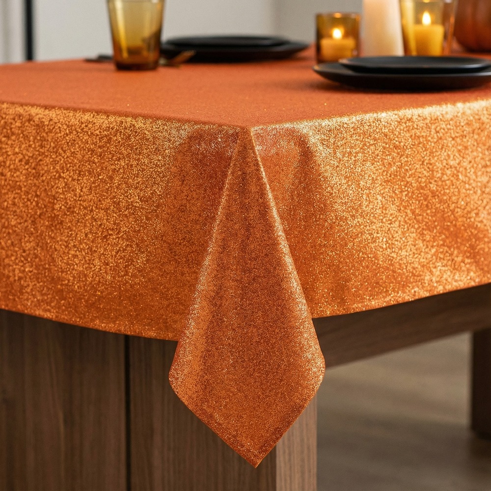 Glitter Dug Orange - 1 stk (120 cm x 3 m) | Orange tema Duge - Temashop