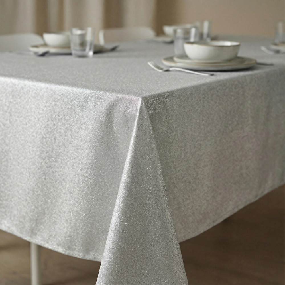 Glitter Dug Sølv - 1 stk (120 cm x 3 m) | Sølv tema Duge - Temashop