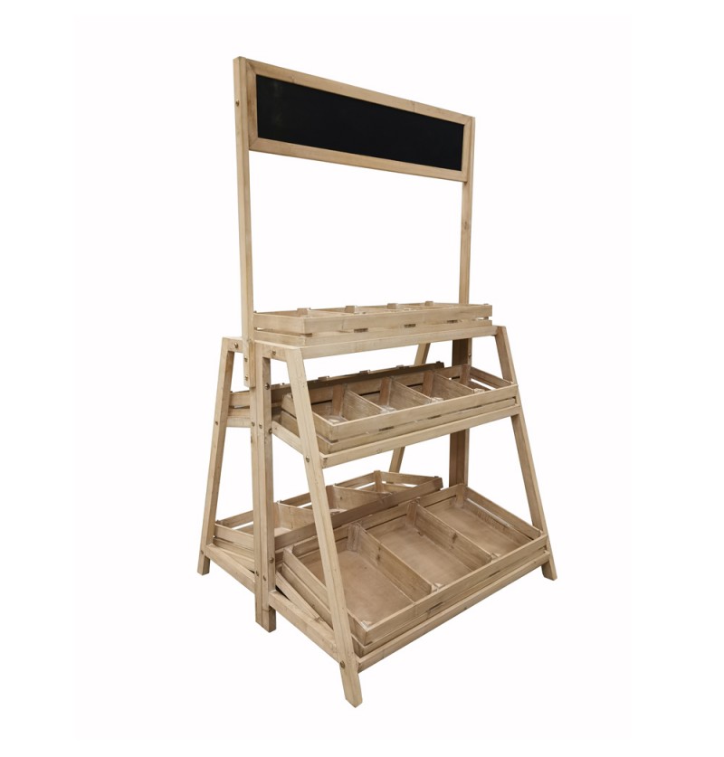 Træ Kagestand Med Skilteplade - 1 stk (74 x 69 x 130 cm) | Gård tema Kagestand - Temashop