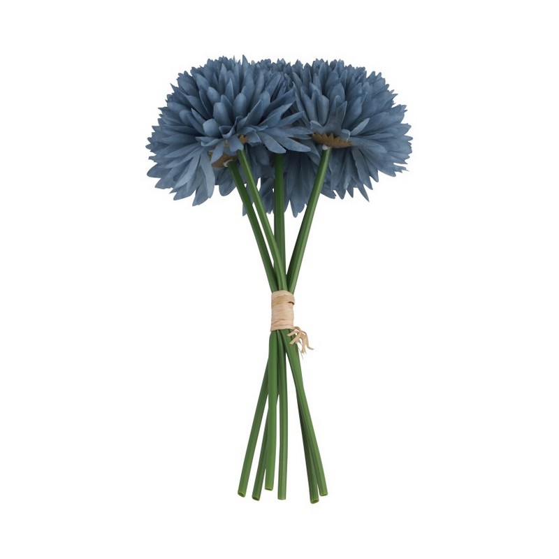 Kunstige Dahlia Blomster Denimblå - 6 stk (26 cm) | Blomst Kunstige blomster - Temashop