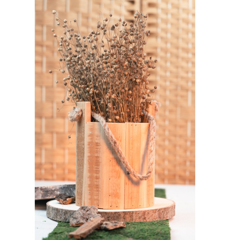 Tørret Hør Bundt Natur - 1 sæt (60 cm) | Natur tema Kunstige blomster - Temashop