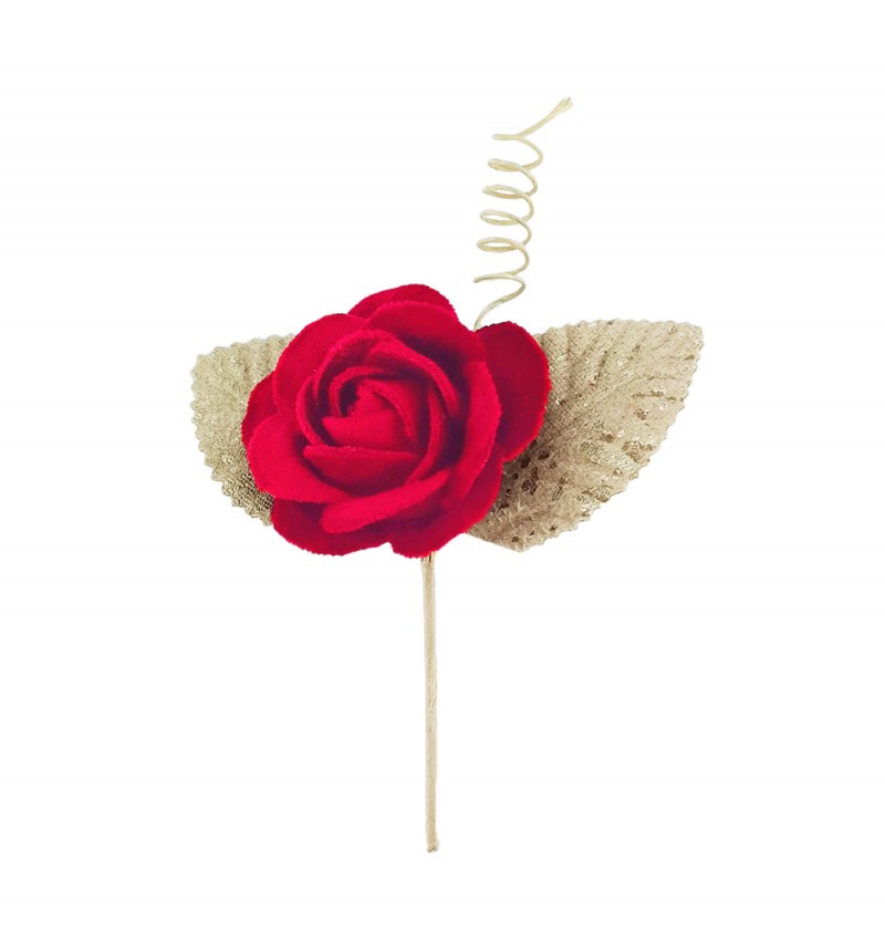 Kunstig Rose På Stilk Rød