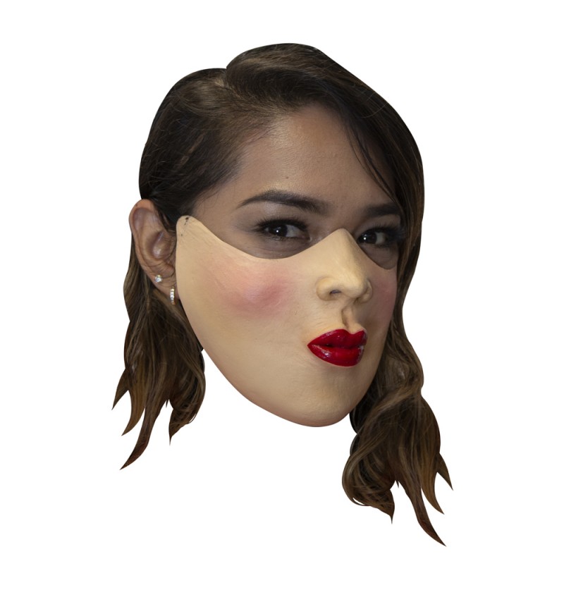 Røde Læber Halvmaske Latex