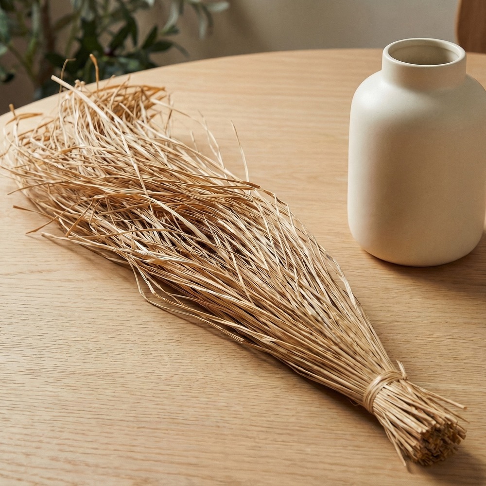 Raffia Bundt Natur - 1 sæt (110 cm) | Natur tema Kunstige blomster - Temashop