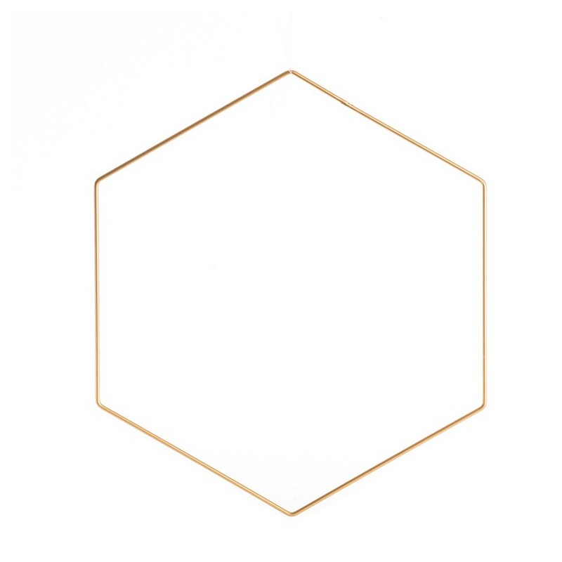 Dekorations Hexagon Ophæng Guld - 1 stk (30 cm x 30 cm x 0,3 cm) - Temashop