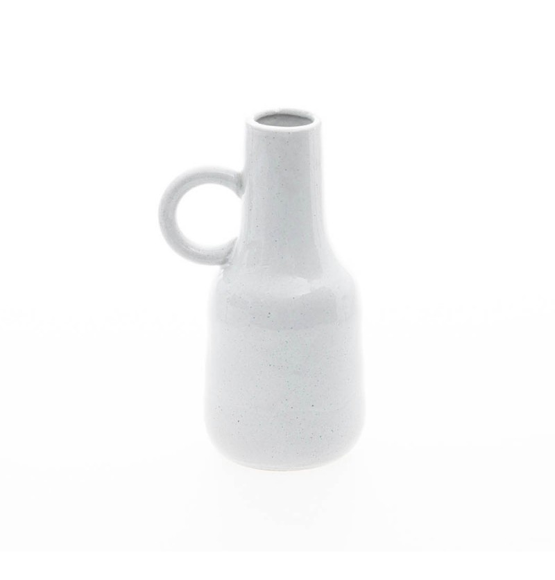 Olympe Keramikvase Lys Grå - 1 stk (11 x 8 x 18,5 cm) | Ancient Greece Vase - Temashop