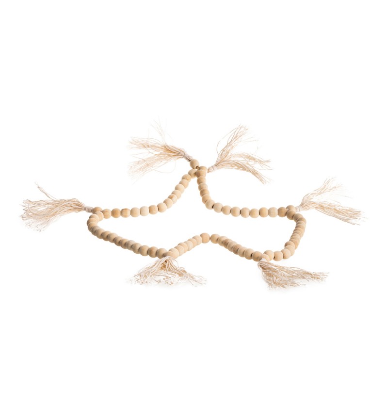 Vintage Træperle Guirlande - 1 stk (120 cm x 1,4 x 1,4 cm) | Vintage theme Guirlander - Temashop