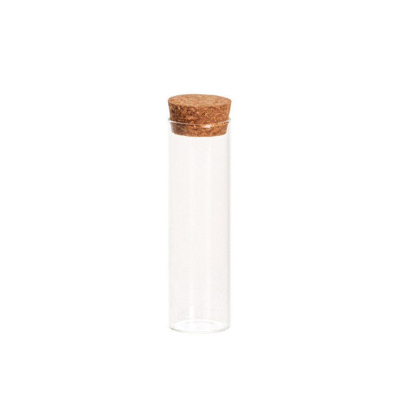 Tyndt Glasrør Med Korkprop - 1 stk (3 x 10 cm) - Temashop