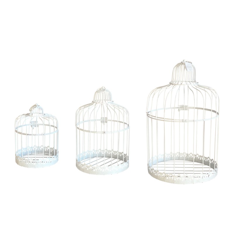 Vintage Fuglebure Metal Hvid