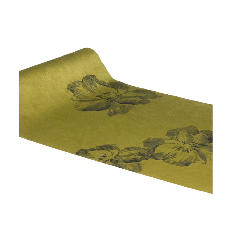 Floral Velour Bordløber Grøn