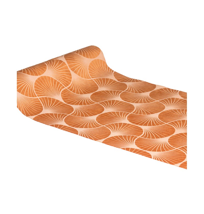 Velour Ginkgo Bordløber Terracotta