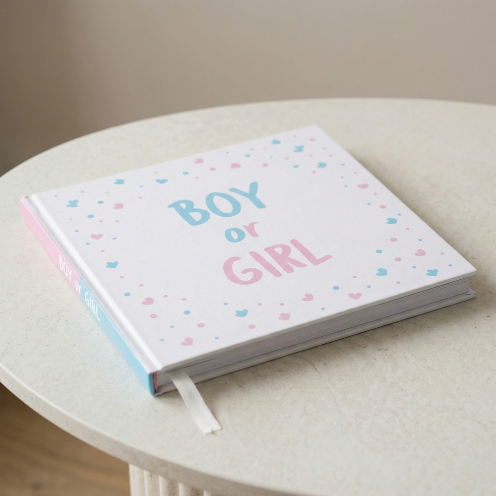 Boy Or Girl Gæstebog - 1 stk (20,5 x 20,5 cm) | Babyshower Gæstebøger - Temashop