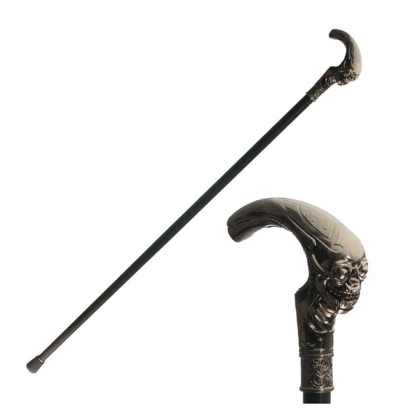 Alien Kranie Stok Sølv (93 cm) | Alien Stokke / Stave - Kropstilbehør - Temashop