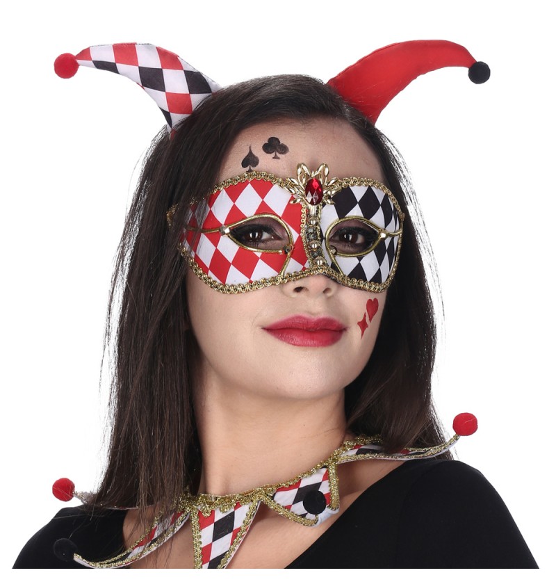 Harlekin Hårbøjle Rød/Sort | Harlequin Hårbøjle / Pandebånd / Hårbånd - Hovedtilbehør - Temashop