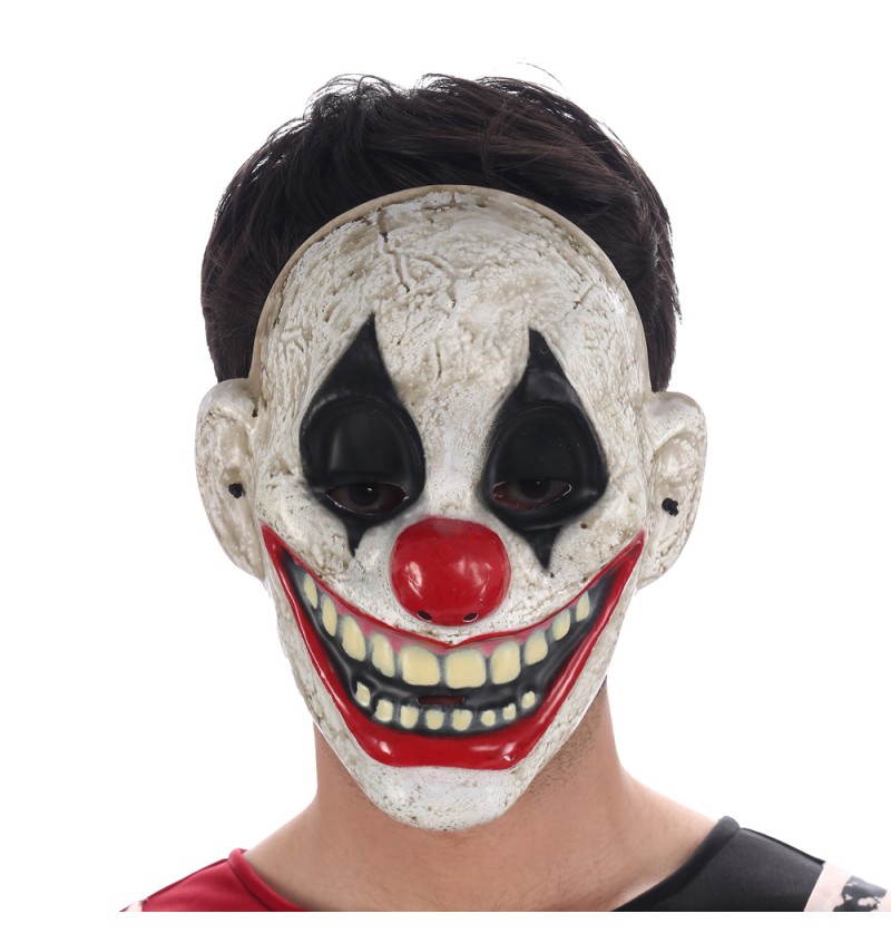 Grinende Horror Klovn Maske | Horror Clown Maske - Hovedtilbehør - Temashop
