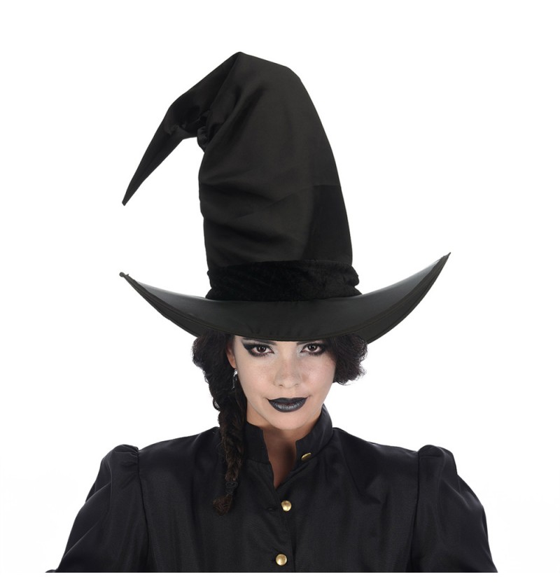 Satin Heksehat Sort | Heks Hat / Hue / Hjelm - Hovedtilbehør - Temashop
