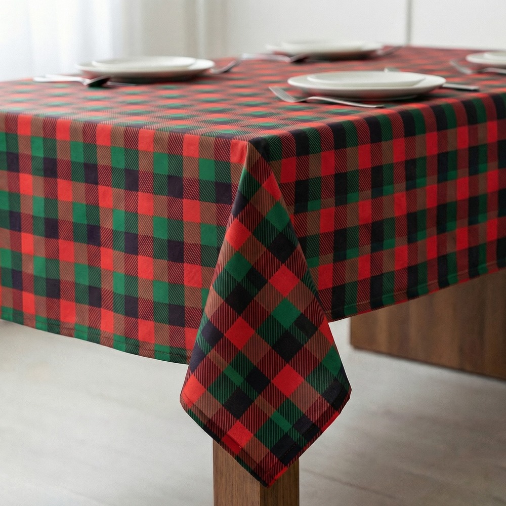 Tartan Dug Rød/Grøn - 1 stk (150 x 240 cm) | Skotland Duge - Temashop