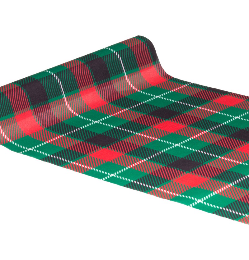 Tartan Bordløber Rød/Grøn