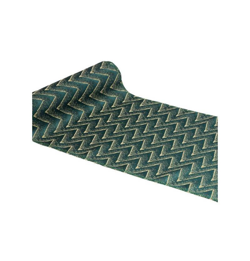 Zigzag Bordløber Grøn/Guld
