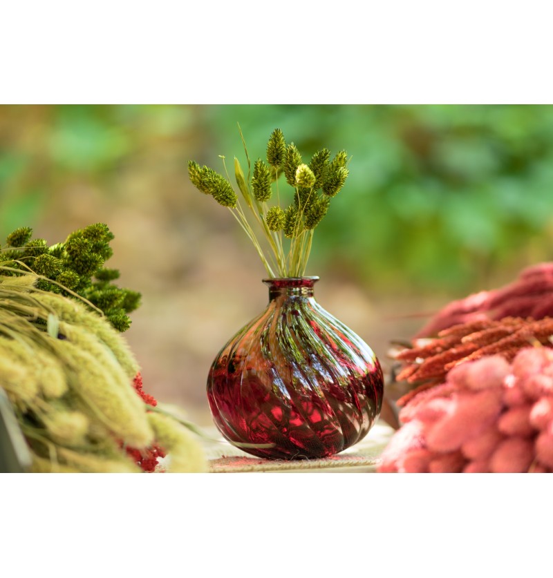 Riflet Glasvase Rosa - 1 stk (17 x 17 cm) - Temashop