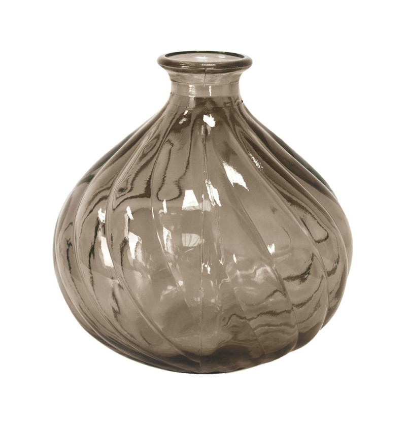 Riflet Glasvase Mokka - 1 stk (17 x 17 cm) - Temashop