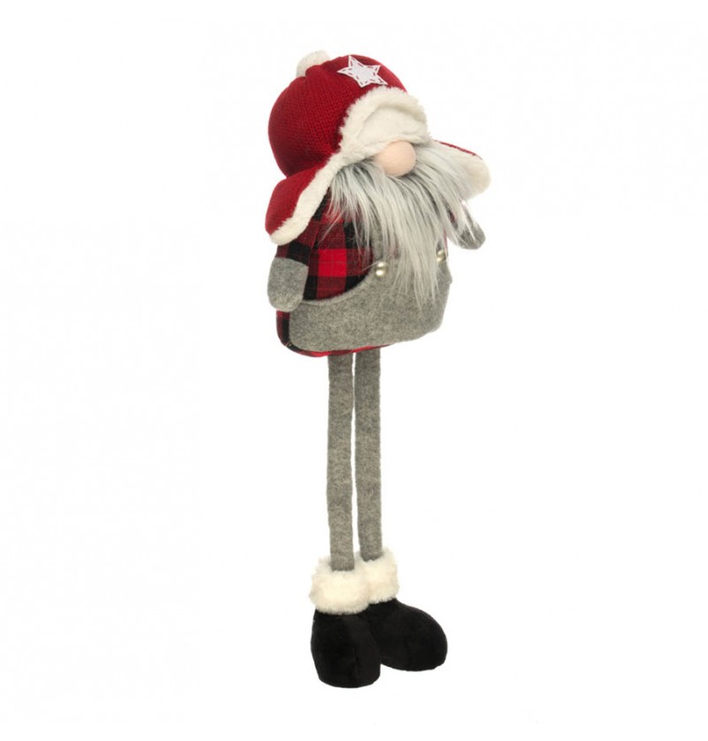 Nisse Med Teleskopben Rød - 1 stk (30 x 13 x 58 cm) | Julepynt Julepynt - Temashop