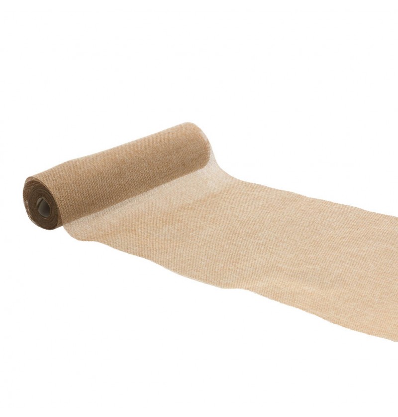 Rustik Jute Bordløber Beige/Hvid