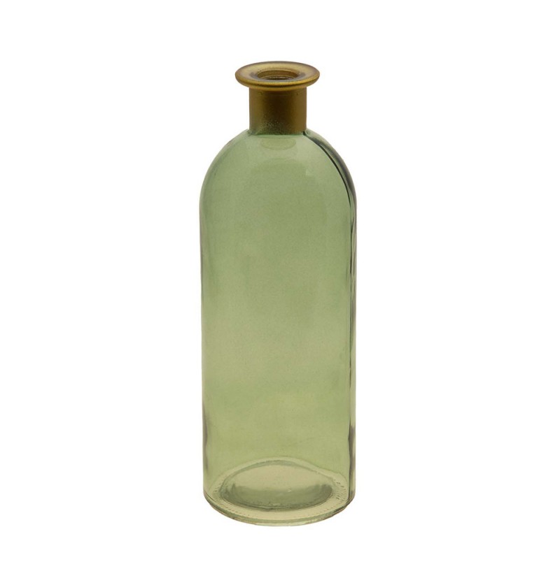 Flakon Glasvase Olivengrøn - 1 stk (7 x 20,5 cm) - Temashop