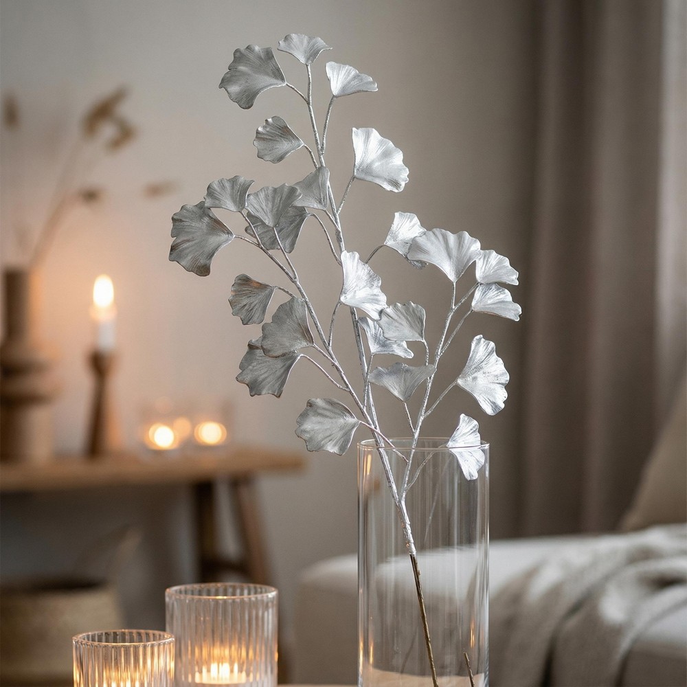 Dekorationsgren Ginkgo Sølv