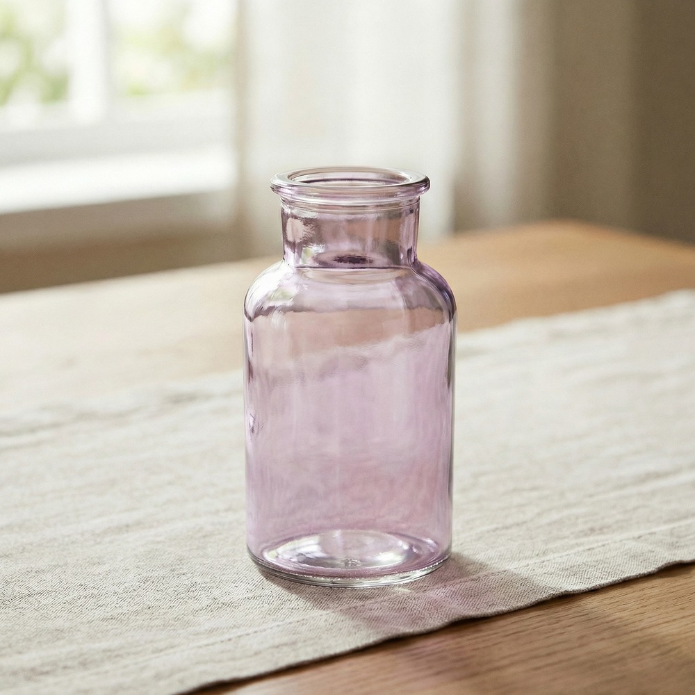 Glasvase Lavendel - 1 stk (6,8 cm x 12,5 cm) | Lilla tema Vase - Temashop
