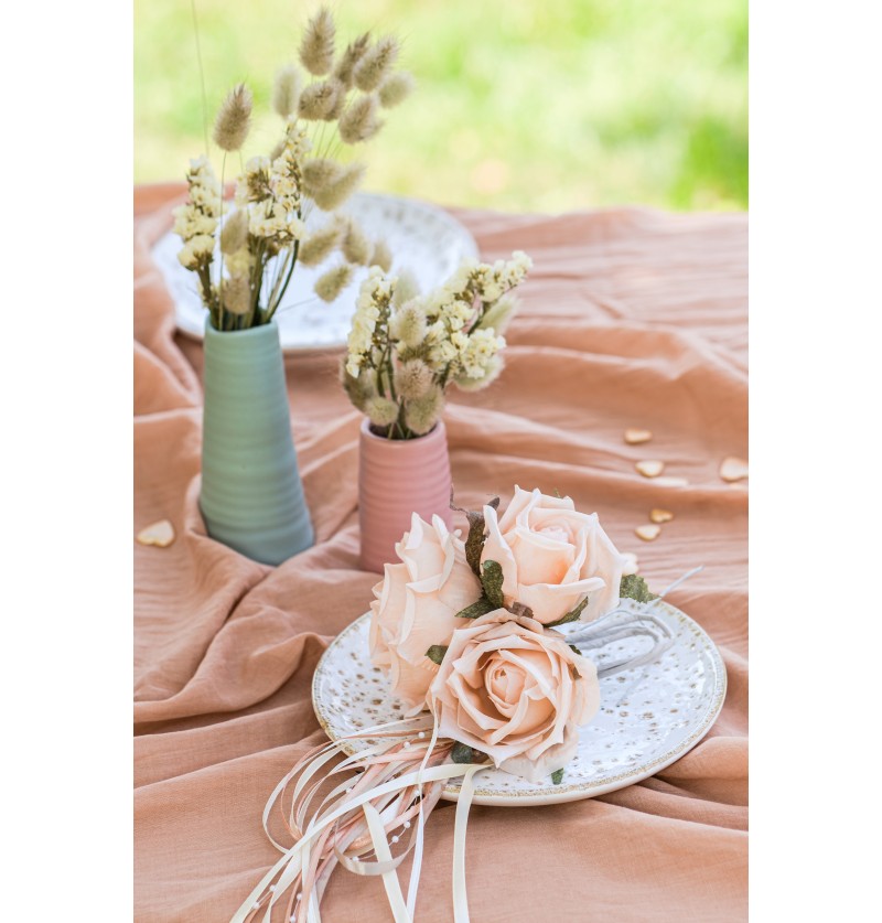 Kunstig Rosebuket Ravrosa - 1 stk (16 x 10 x 70 cm) | Blomst Kunstige blomster - Temashop
