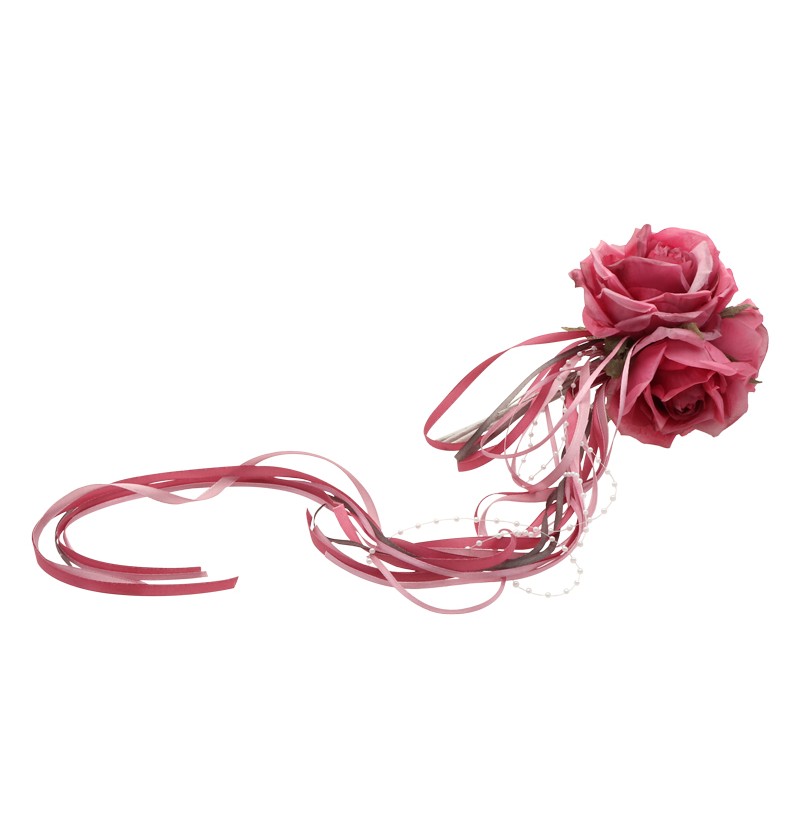 Kunstig Rosebuket Fuchsia - 3 stk (16 x 10 x 70 cm) | Blomst Kunstige blomster - Temashop