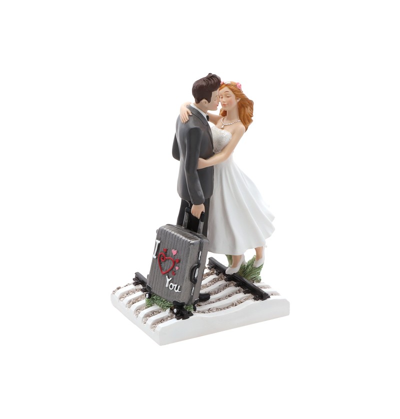 Rejsende Brudepar Kagefigur