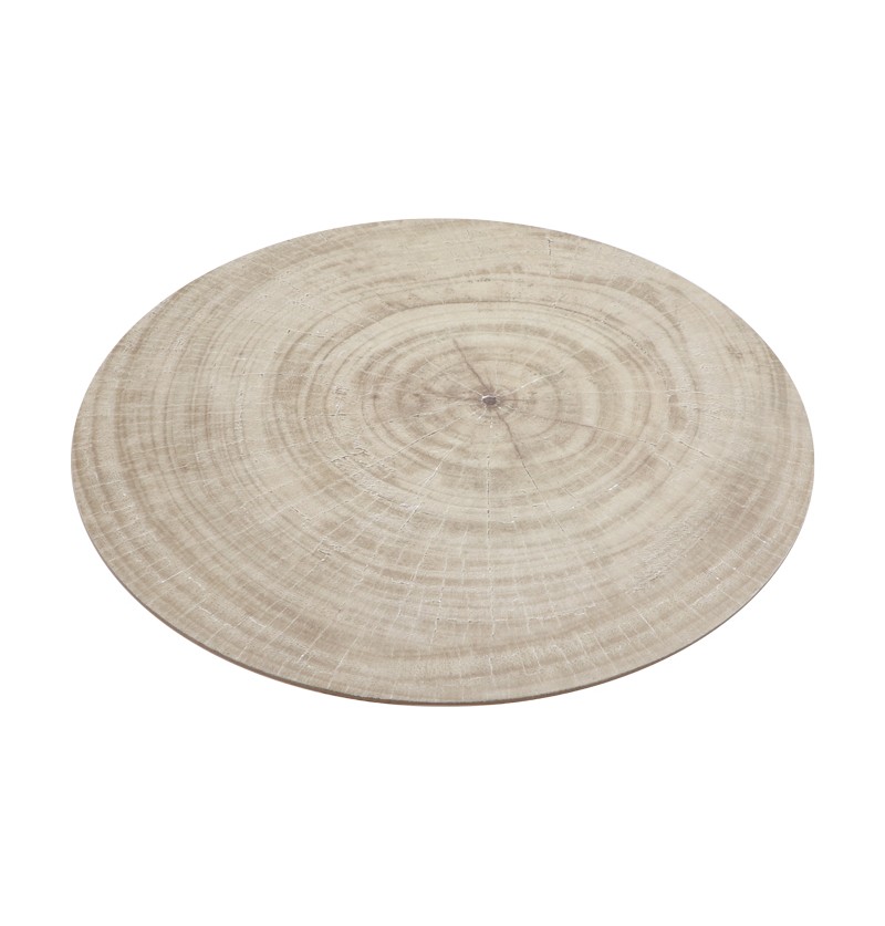 Rund Trælook Dækkeserviet Beige