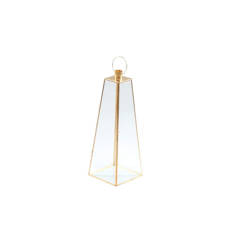 Pyramide Lanterne Glas Guld
