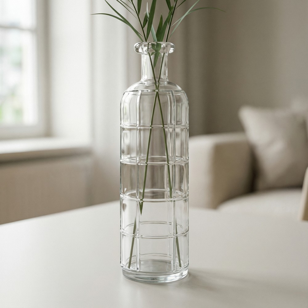 Grafika Glasvase Transparent - 1 stk (10 x 33 cm 1,7 L) - Temashop