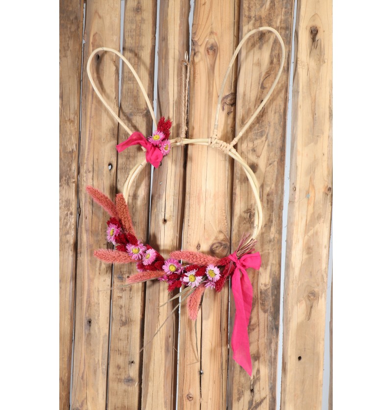 Kanin Dekorationsring Rattan Natur - 2 stk (35 x 1,5 x 48 cm & 36 x 1,5 x 42 cm) - Temashop
