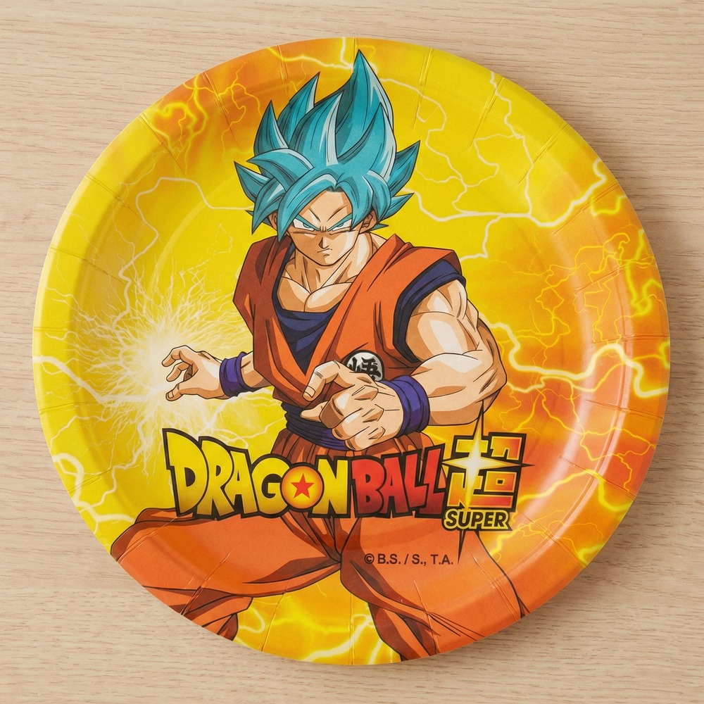 Dragon Ball Super Paptallerkener - 8 stk (23 cm) | Dragon Ball Z Tallerkner - Temashop