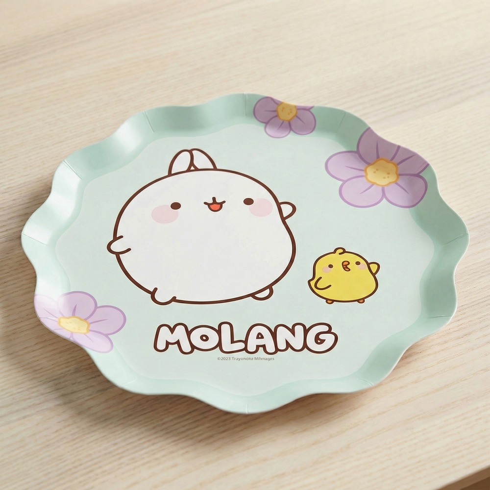 Molang Paptallerkener - 8 stk (23 cm) | Molang Tallerkner - Temashop