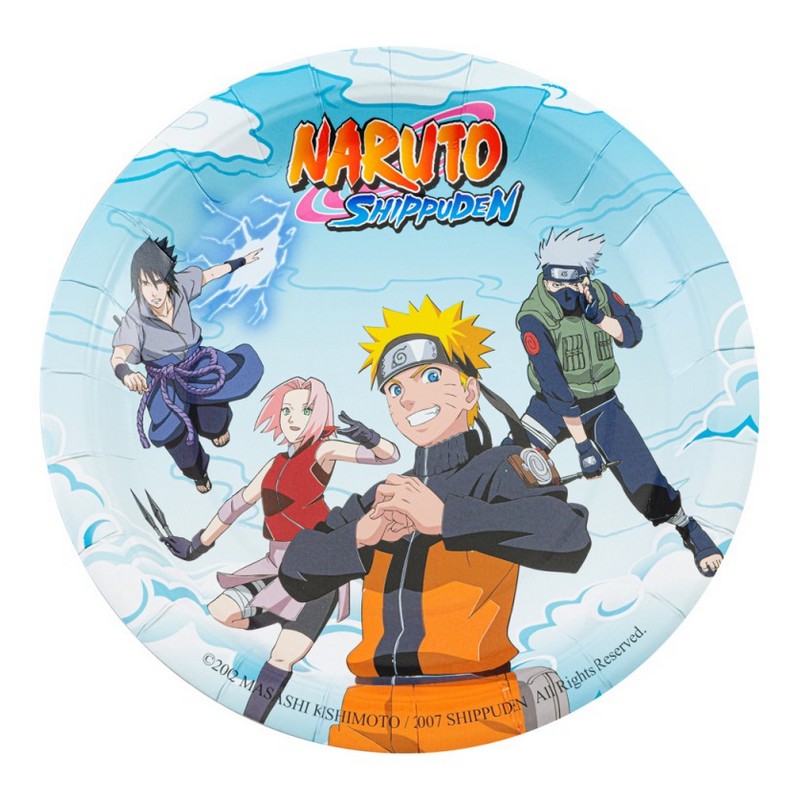 Naruto Paptallerkener - 8 stk (23 cm) | Naruto Tallerkner - Temashop