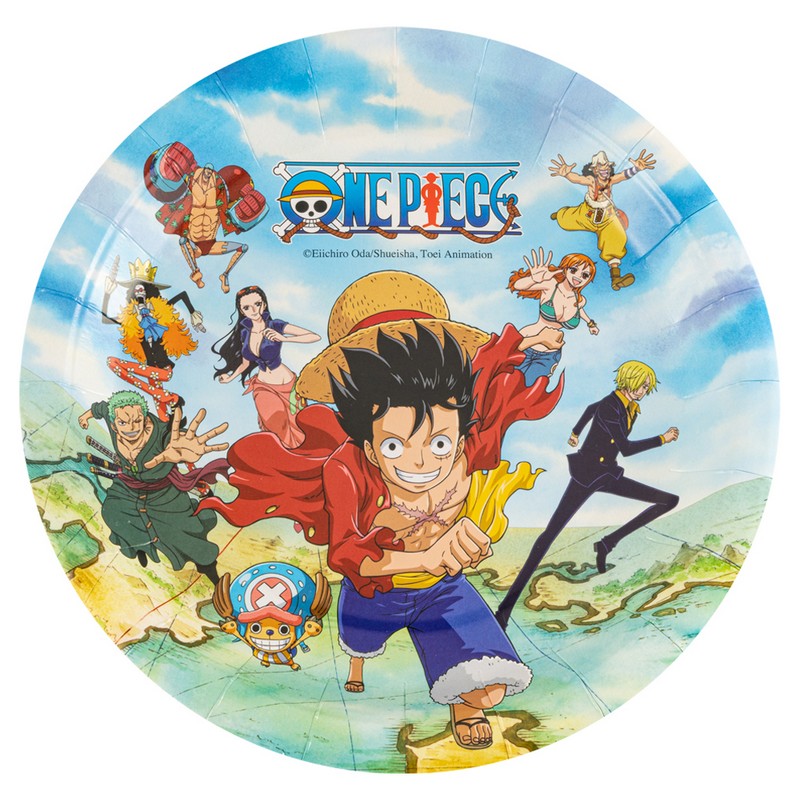 One Piece Paptallerkener - 8 stk (23 cm) | One Piece Tallerkner - Temashop