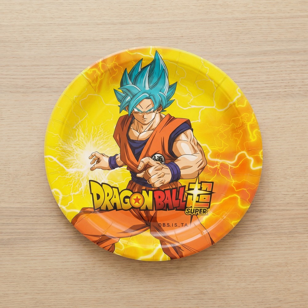 Dragon Ball Super Paptallerkener - 8 stk (18 cm) | Dragon Ball Z Tallerkner - Temashop