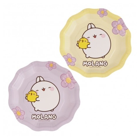 Molang Paptallerkener - 8 stk (18 cm) | Molang Tallerkner - Temashop