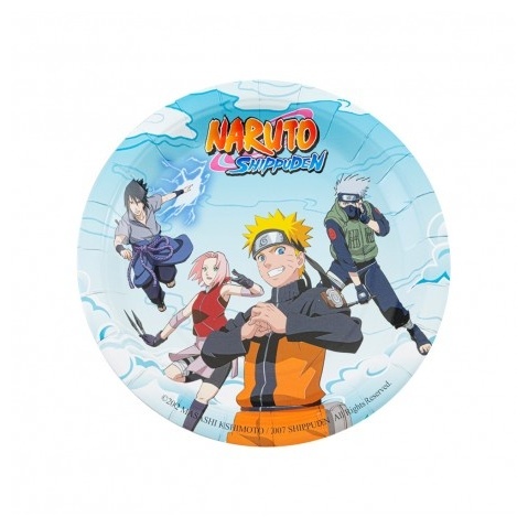 Naruto Paptallerkener - 8 stk (18 cm) | Naruto Tallerkner - Temashop